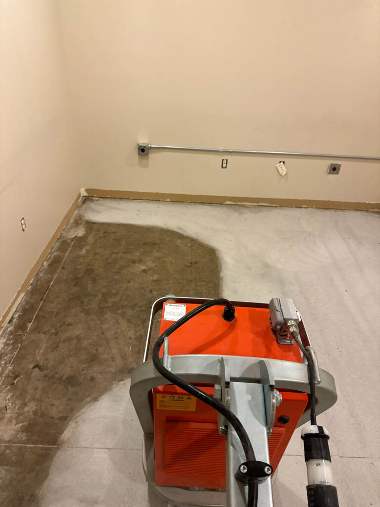 VCT Tile Glue Removal and Grinding (During) | Bozeman, MT